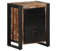 Bedside Cabinet Solid Rough Mango Wood Iron Legs Multicolour 40x30x51cm Vintage