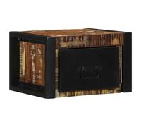 Bedside Cabinet Solid Rough Mango Wood Multicolour 40x35x25 cm Wall Mounted unit