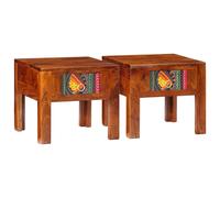 Bedside Cabinet Solid Wood Acacia Bedside Table Bed Side Table vidaXL