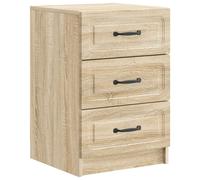 Bedside Cabinet Sonoma Oak 3 Drawer Engineered Wood 43x41x63.5cm compact storage