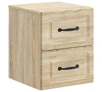 Bedside Cabinet Sonoma Oak 34.5x33x40cm Engineered Wood Wall-Mounted 2 Drawers.