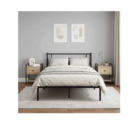 Bedside cabinet Sonoma oak 35x36.5x47cm Engineered wood & Galvanised steel legs