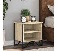 Bedside cabinet Sonoma Oak 40x30x40 cm Engineered Wood & Metal Slim Nightstand
