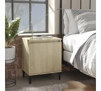 Bedside Cabinet Sonoma Oak 40x30x50 cm Engineered Wood with Metal Legs Small 1pc