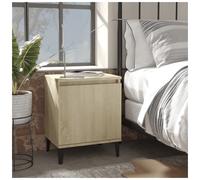 Bedside Cabinet Sonoma Oak 40x30x50cm Engineered Wood Metal Legs HingedDoor Unit