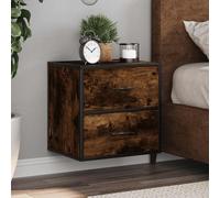 Bedside Cabinet Sonoma Oak 40x31x39.5cm Engineered Wood Metal 2 Drawer Floating