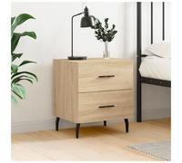 Bedside Cabinet Sonoma Oak 40x35x47.5cm Engineered Wood 4 Drawers Matte Legs New