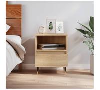 Bedside Cabinet Sonoma Oak 40x35x50cm Engineered Wood Matte 1 Drawer Cube Shelf