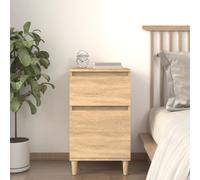 Bedside cabinet Sonoma Oak 40x35x70 cm Engineered wood Drawer Slim Tapered legs