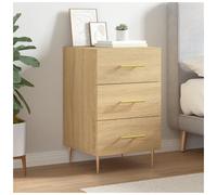 Bedside Cabinet Sonoma Oak 40x40x66 cm Engineered Wood Rustic Drawer Metal Legs