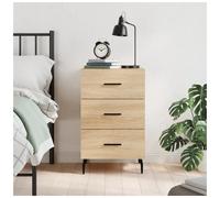 Bedside Cabinet Sonoma Oak 40x40x66 cm Engineered Wood Rustic Drawer Nightstand
