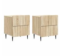 Bedside Cabinet Sonoma Oak 43 x 34.5 x 49.5 cm Brown Engineered Wood Set of 2