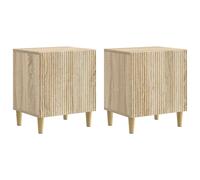 Bedside Cabinet Sonoma Oak 43 x 34.5 x 50 cm Engineered Wood 2pc Vintage Storage