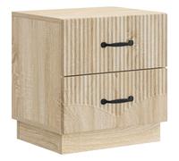 Bedside Cabinet Sonoma Oak 43x34.5x44.5cm Engineered Wood 2-Drawer Compact Slim