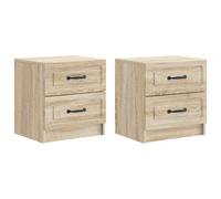 Bedside Cabinet Sonoma Oak 43x34.5x44.5cm Engineered Wood 4 Drawers Set of 2 UK