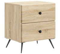 Bedside Cabinet Sonoma Oak 43x34.5x47.5cm Engineered Wood 2 Drawer Slim Storage