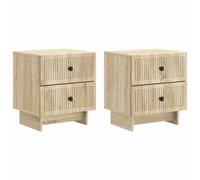 Bedside Cabinet Sonoma Oak 43x34.5x47.5cm Engineered Wood 4 Drawer Twin Set 2pcs
