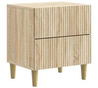 Bedside Cabinet Sonoma Oak 43x34.5x48cm Engineered Wood 2 Drawer Modern Minimal