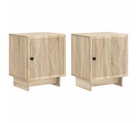 Bedside Cabinet Sonoma Oak 43x34.5x50 cm Engineered Wood Vintage Set of 2 Small.