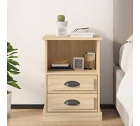 Bedside Cabinet Sonoma Oak 43x36x60cm Engineered Wood 2 Drawers 1 Shelf Compact