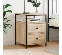 Bedside cabinet Sonoma oak 44x45x60cm Engineered wood & Iron Industrial Storage