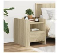 Bedside cabinet Sonoma Oak 45x50x50 cm Engineered wood Drawer & Sturdy Top Slim