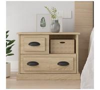 Bedside cabinet Sonoma Oak 60x39x45 cm Engineered Wood 2-Drawer Compact Storage