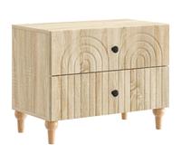 Bedside Cabinet Sonoma Oak 62 x 34.5 x 48 cm Engineered Wood 2-Drawer Nightstand