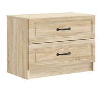 Bedside Cabinet Sonoma Oak 62x34.5x44.5cm Engineered Wood 2 Drawer Vintage Style