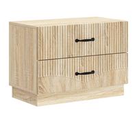 Bedside Cabinet Sonoma Oak 62x34.5x44.5cm Engineered Wood 2 Drawers Vintage Slim