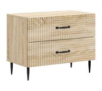 Bedside Cabinet Sonoma Oak 62x34.5x47.5cm Engineered Wood 2 Drawers Retro Black