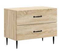 Bedside Cabinet Sonoma Oak 62x34.5x47.5cm Engineered Wood 2 Drawers Retro Black