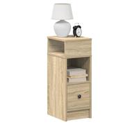 Bedside Cabinet Sonoma Oak Engineered Wood 25x31x66 cm 2pc 1 Drawer Storage Pair