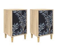 Bedside Cabinet Sonoma Oak Engineered Wood Nightstand Bedroom Furniture vidaXL