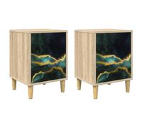 Bedside Cabinet Sonoma Oak Engineered Wood Nightstand Bedroom Furniture vidaXL