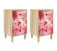 Bedside Cabinet Sonoma Oak Engineered Wood Nightstand Bedroom Furniture vidaXL