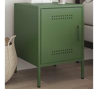Bedside Cabinet Steel Olive Green 36 x 39 x 50.5 cm Industrial Slim.