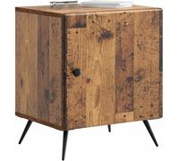 Bedside Cabinet Table Bedroom Nightstand Storage Unit Antique Wood Brown