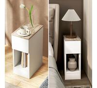 HOMCOM Bedside Tables Set of 2, Nightstands for Bedroom, Living Room, White