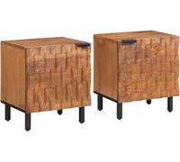 Bedside Cabinet Solid Mango Wood Wooden Nightstand Table Compact Room vidaXL
