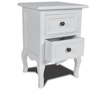 Vidaxl Nightstands 2 Pcs With 2 Drawers Mdf White