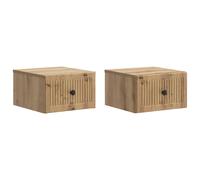 Bedside Cabinet Wall-Mounted Artisan Oak 33x34.5x20 cm Brown Engineered Wood