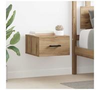 Bedside cabinet wall-mounted artisan oak 35x35x20cm engineered wood drawer 60kg