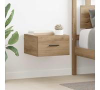 Bedside Cabinet Wall-Mounted Artisan Oak 35x35x20cm Engineered Wood Slim Drawer