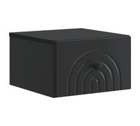 Bedside Cabinet Wall-Mounted Black Engineered Wood 33x34.5x20 cm with 1 Drawer .