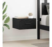 Bedside Cabinet Wall-mounted Black Oak 35x35x20cm Engineered Wood Drawer Single