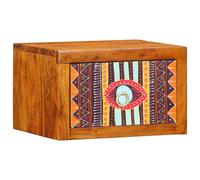 Bedside Cabinet Wall-Mounted Brown Acacia & Engineered Wood 35x30x22cm 1 Drawer
