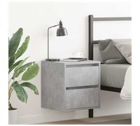 Bedside Cabinet Wall-Mounted Concrete Grey Engineered Wood 38x34x40 cm Floating