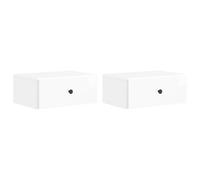 Bedside Cabinet Wall-Mounted High Gloss White 49x34.5x20cm Engineered Wood Slim