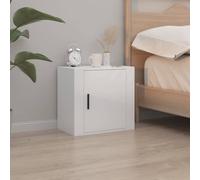 Bedside Cabinet Wall-mounted High Gloss White 50x30x47cm Engineered Wood Modern.
